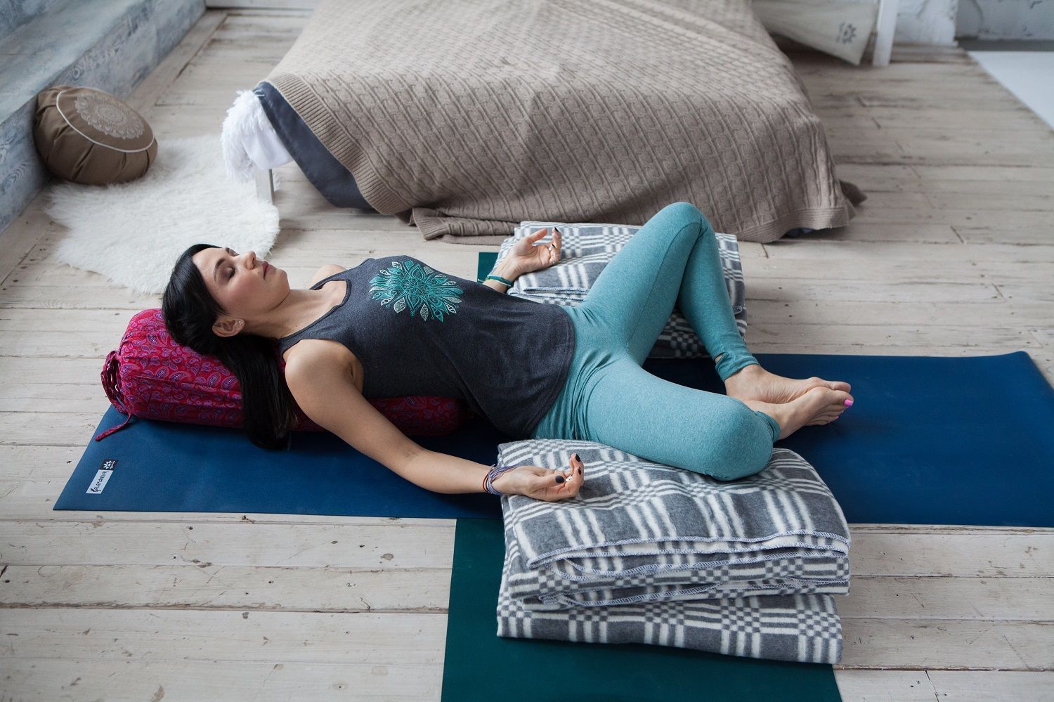 Одеяло для йоги хлопковое, 205х140 см