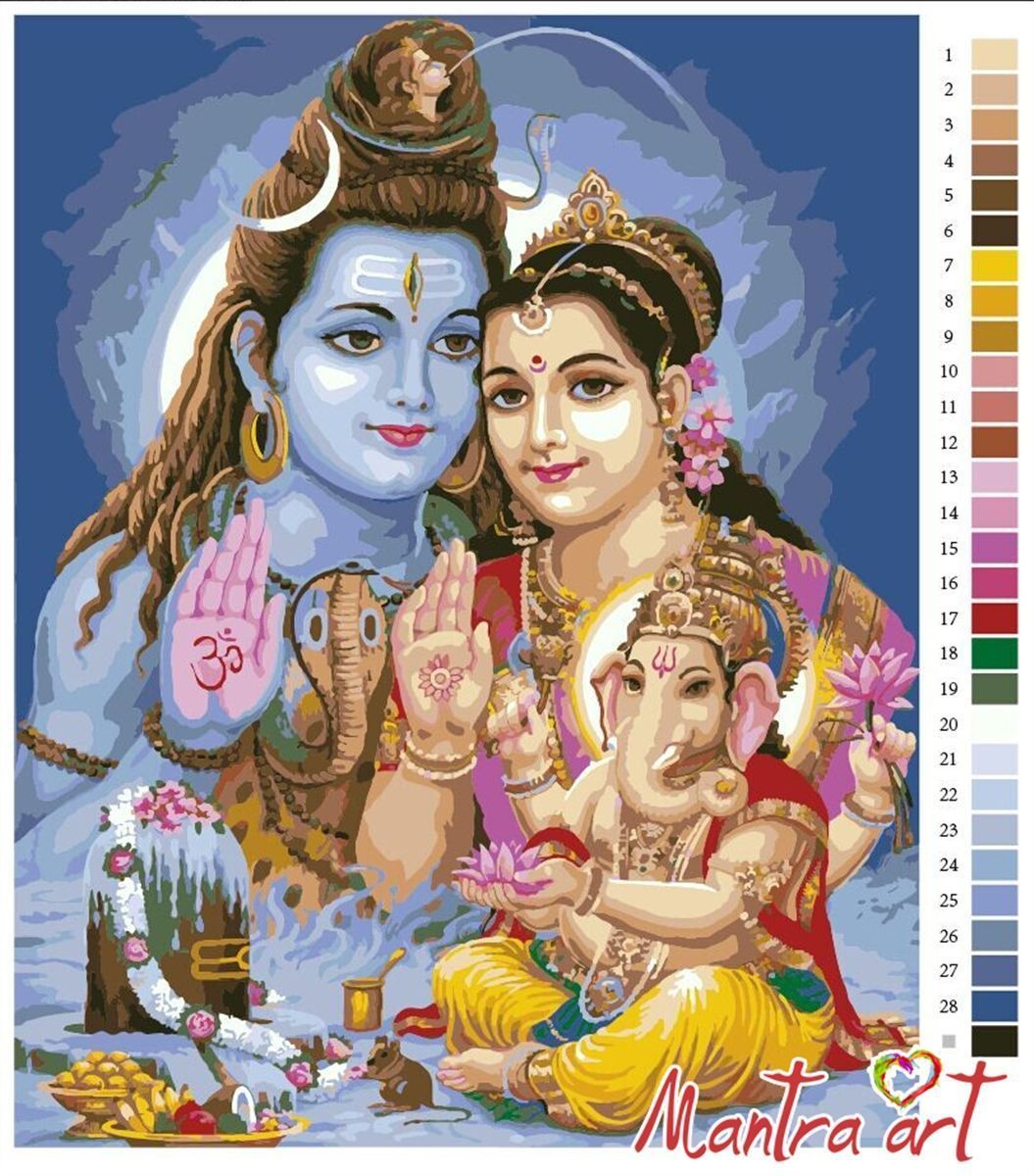 Набор для рисования Mantra Art Шива-Парвати-Ганеша