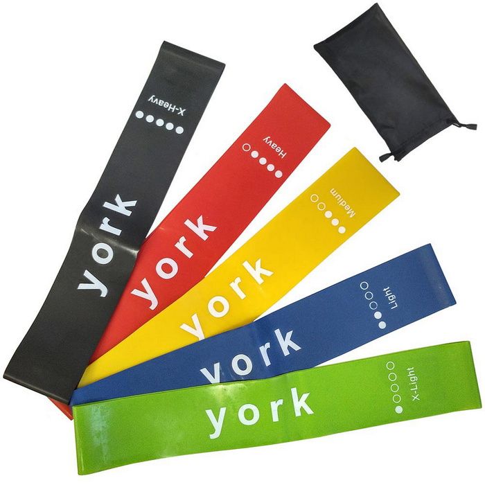 Комплект резинок для фитнеса "York" латексная петля 60 х 5 см - 5 шт